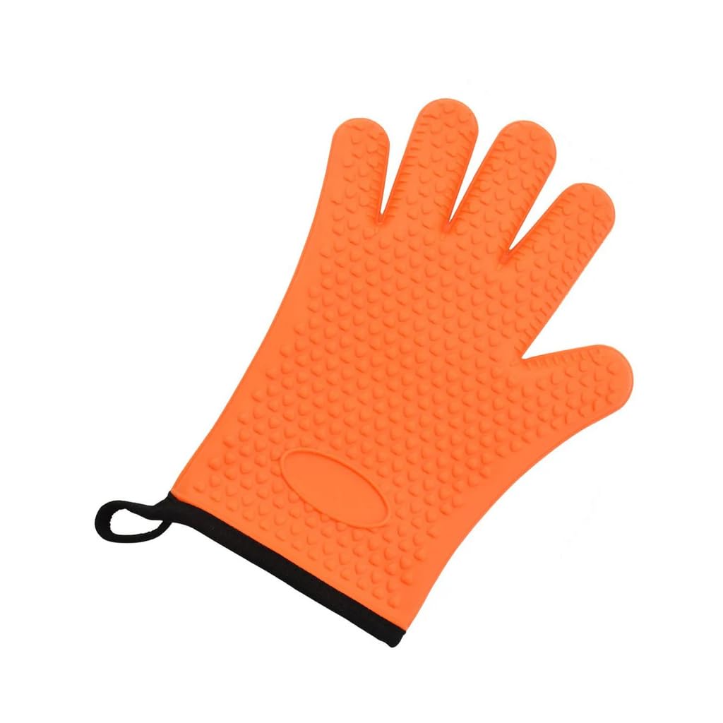 Silicone Heat Resistant Oven Mitts, Kitchen Silicone Glove Microwave Gloves, Non-Slip Cotton-Lined Oven Gloves Kitchen, Suitable for Kitchen, Cooking, Baking, Barbecue (Green)