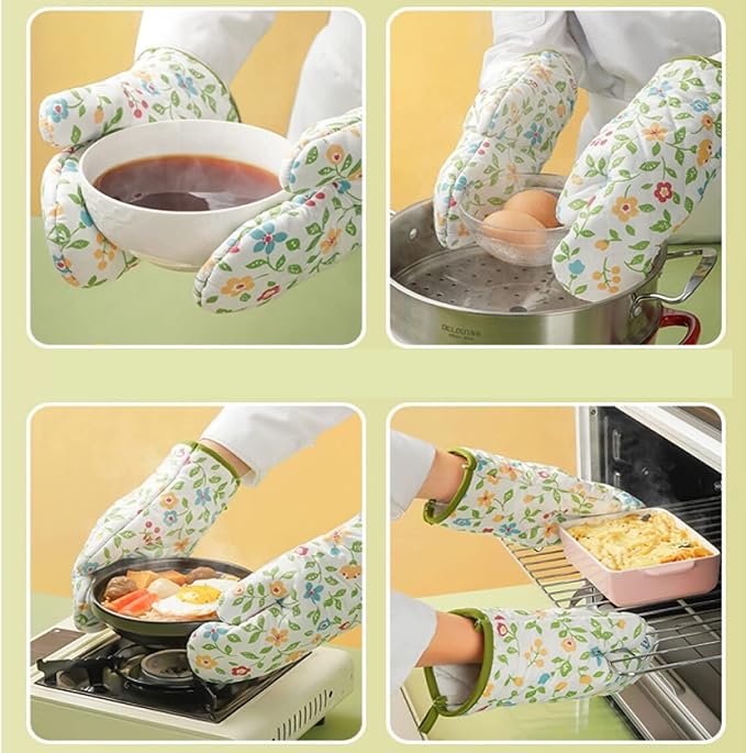 1 Piece Oven Gloves, Oven Gloves, Heat Resistant Kitchen Gloves, for Kitchen, Baking, Grilling, Outdoor Camping or Other Activities (White)