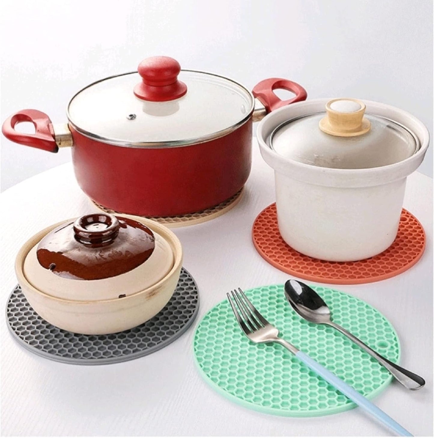 Kitchen Utensil Heat Resistant Honeycomb Silicone Hot Pot Holder Mat Coaster