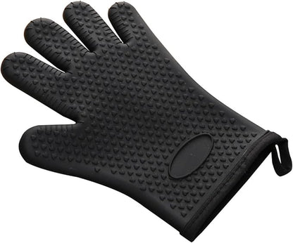 Silicone Heat Resistant Oven Mitts, Kitchen Silicone Glove Microwave Gloves, Non-Slip Cotton-Lined Oven Gloves Kitchen, Suitable for Kitchen, Cooking, Baking, Barbecue (Green)