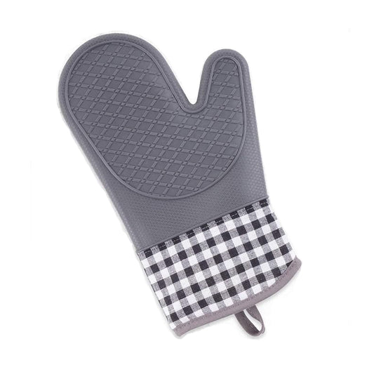 Silicone Oven Mitts, Professional 466℉ Heat Resistant Cooking Gloves Non Slip with Soft Cotton Lining Kitchen Mittens Baking Glove Potholder for Cooking, Baking, BBQ