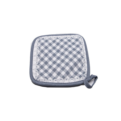 potholder terylene heat resistant pot mat table hot mat plaid potholder hot pad with hanging loop