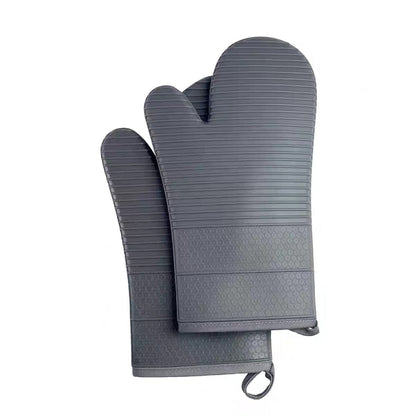 Silicone Oven Mitts, Heat Resistant Oven Gloves with Quilted Liner, Waterproof & Non-Slip Kitchen Mittens for Baking Cooking BBQ