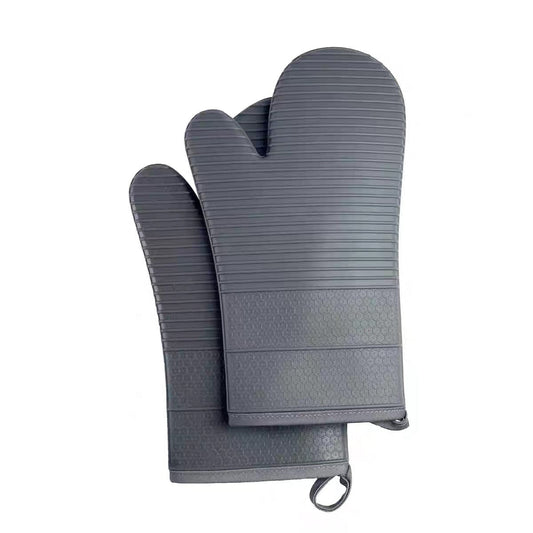 Silicone Oven Mitts, Heat Resistant Oven Gloves with Quilted Liner, Waterproof & Non-Slip Kitchen Mittens for Baking Cooking BBQ